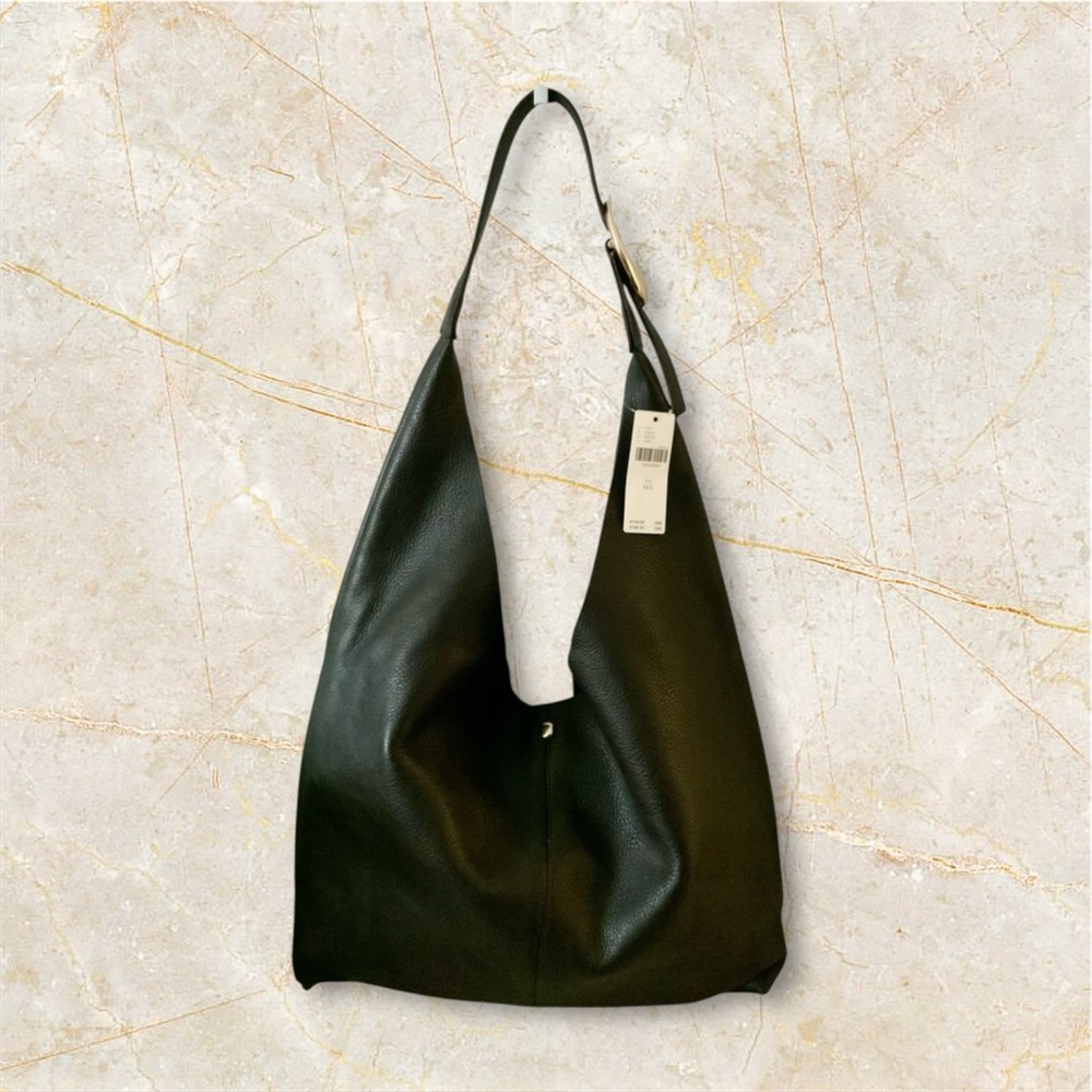 ANTHROPOLOGIE LEATHER SLOUCHY SHOULDER BAG & POUCH CHOCOLATE NWT - Picture 4 of 11